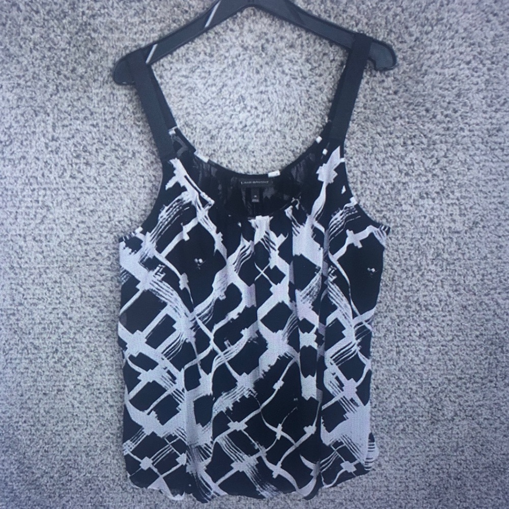 Black & White Printed Sleeveless Tank Top